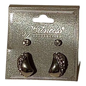 Stud earrings round pearlescent‎ 1" lengh